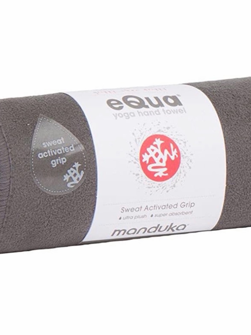 manduka Gray eQua Sweat-Activated Yoga Hand Towel